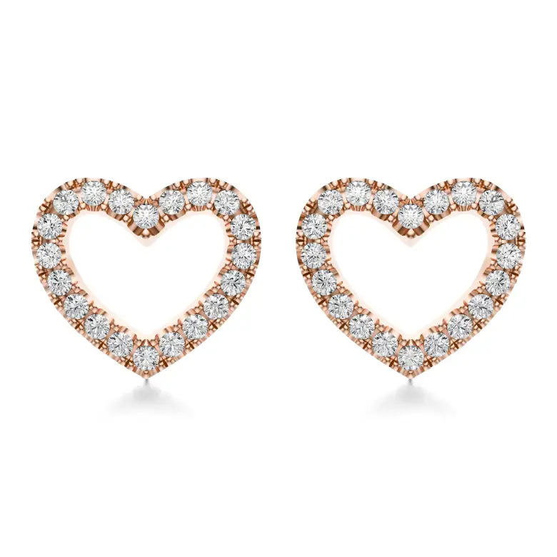 Kolczyki złote serduszka z różowego złota AJK_004